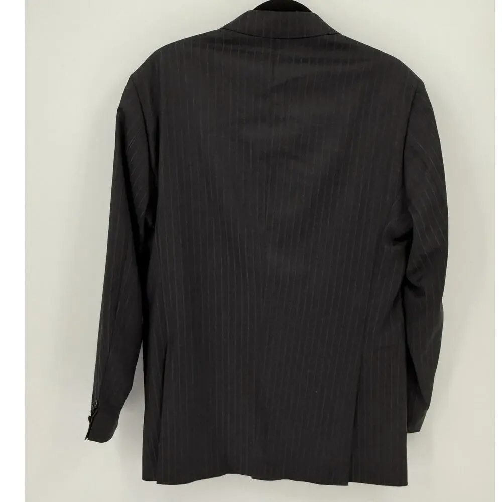Nabil Srouji Scabal Super 140's Double Breasted Pinstripe Sport Coat Blazer 42R